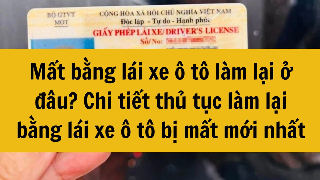 Mất bằng l&aacute;i xe &ocirc; t&ocirc; l&agrave;m lại ở đ&acirc;u? Chi tiết thủ tục l&agrave;m lại bằng l&aacute;i xe &ocirc; t&ocirc; bị mất mới nhất 2025