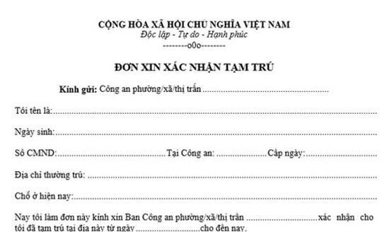 Đơn xin xác nhận tạm trú là gì? Hướng dẫn chi tiết cách điền đơn xin xác nhận tạm trú 2024 (ảnh 1)