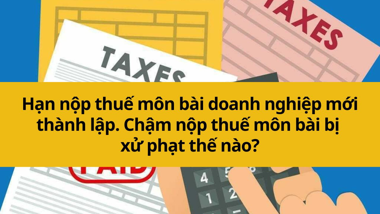 Hạn nộp thuế môn bài doanh nghiệp mới thành lập. Chậm nộp thuế môn bài bị xử phạt thế nào?