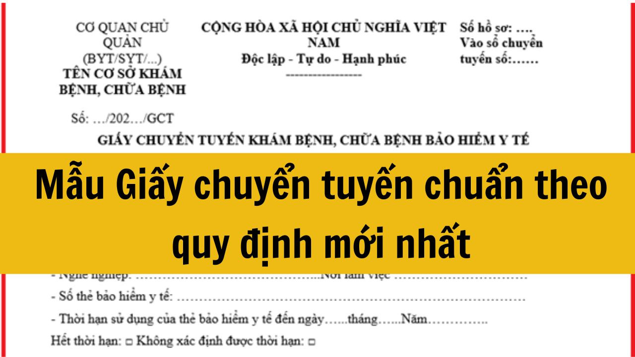 Mẫu Giấy chuyển tuyến chuẩn theo quy định 2025