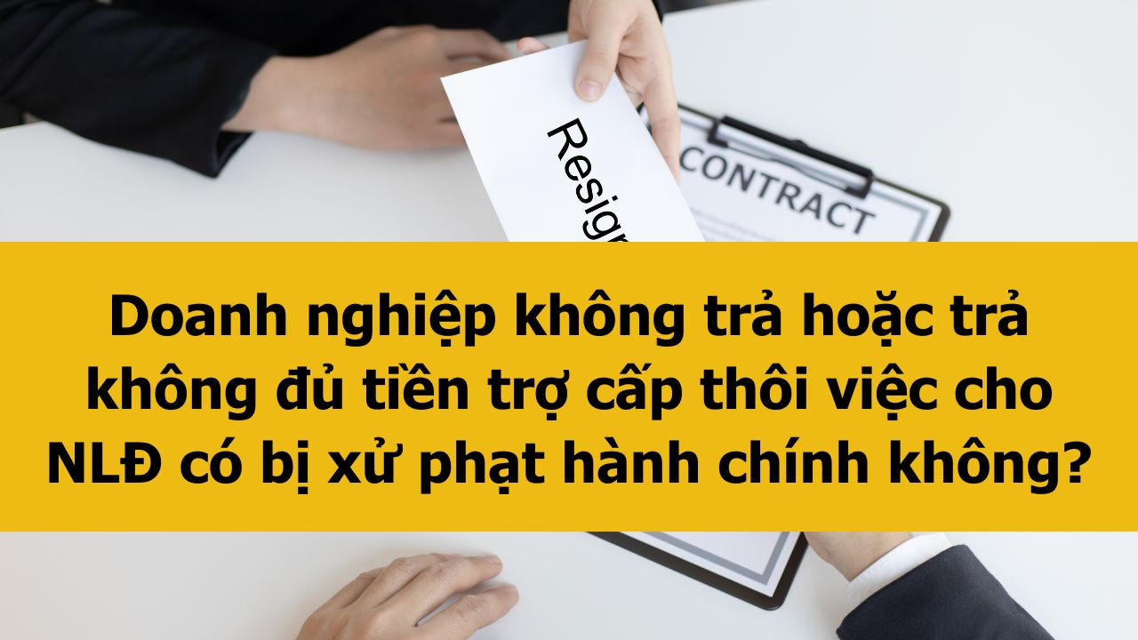 Doanh nghiệp kh&ocirc;ng trả hoặc trả kh&ocirc;ng đủ tiền trợ cấp th&ocirc;i việc cho người lao động c&oacute; bị xử phạt h&agrave;nh ch&iacute;nh kh&ocirc;ng?