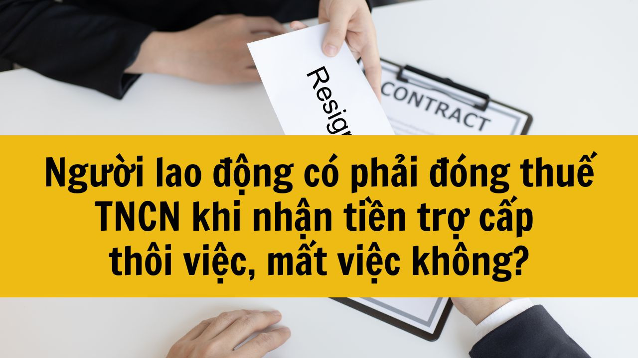 Người lao động c&oacute; phải đ&oacute;ng thuế TNCN khi nhận tiền trợ cấp th&ocirc;i việc, mất việc kh&ocirc;ng?