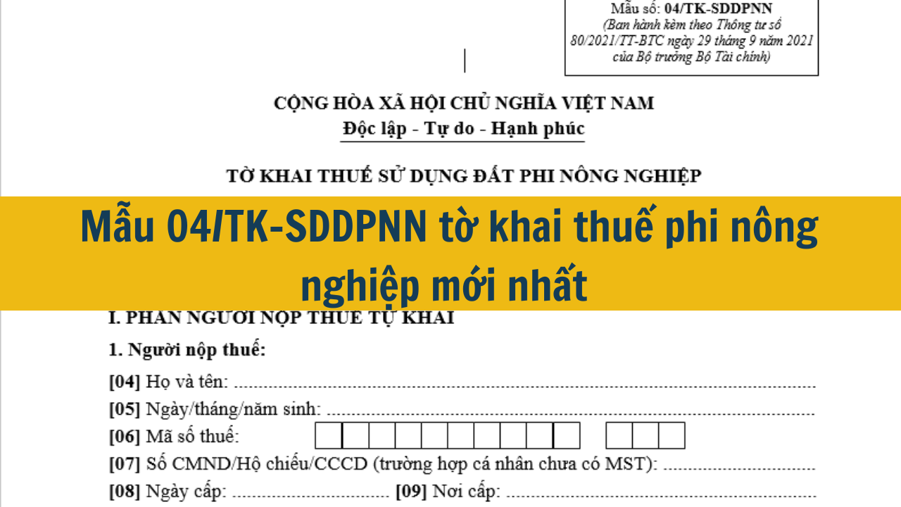 Mẫu 04/TK-SDDPNN tờ khai thuế phi nông nghiệp mới nhất 2025. (ảnh 1)