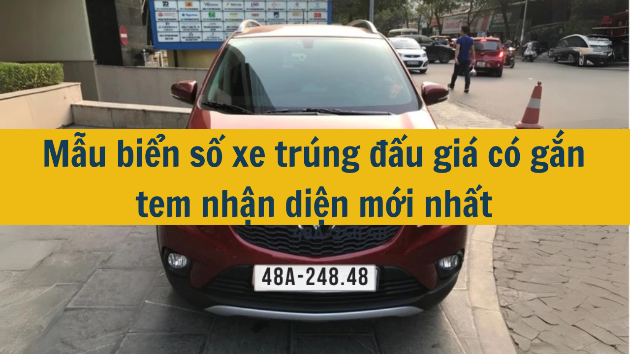 Mẫu biển số xe trúng đấu giá có gắn tem nhận diện mới nhất 2025 (ảnh 1)