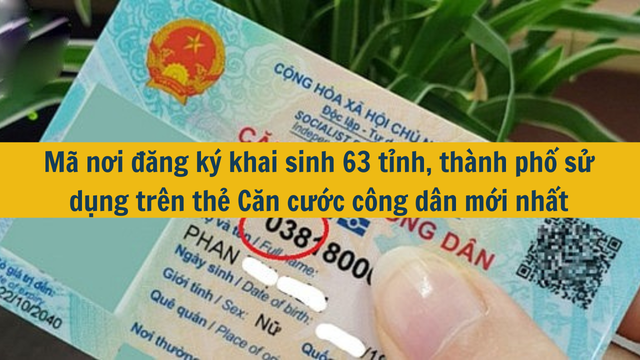 Mã nơi đăng ký khai sinh 63 tỉnh, thành phố sử dụng trên thẻ Căn cước công dân mới nhất 2025 (ảnh 1)