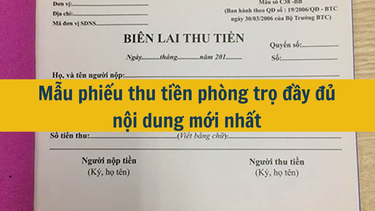 Mẫu phiếu thu tiền ph&ograve;ng trọ đầy đủ nội dung mới nhất 2025 (ảnh 1)