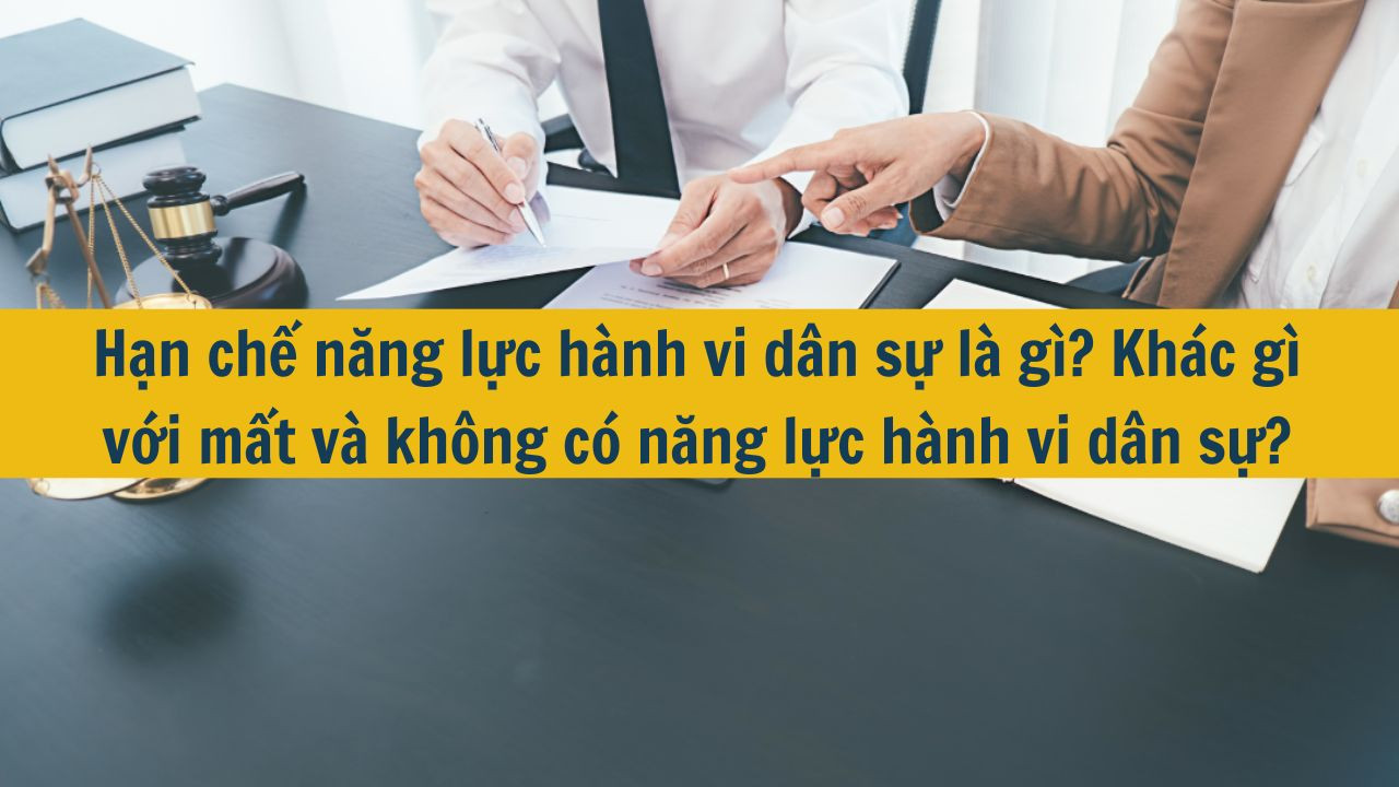 Hạn chế năng lực h&agrave;nh vi d&acirc;n sự l&agrave; g&igrave;? Kh&aacute;c g&igrave; với mất v&agrave; kh&ocirc;ng c&oacute; năng lực h&agrave;nh vi d&acirc;n sự? (ảnh 1)