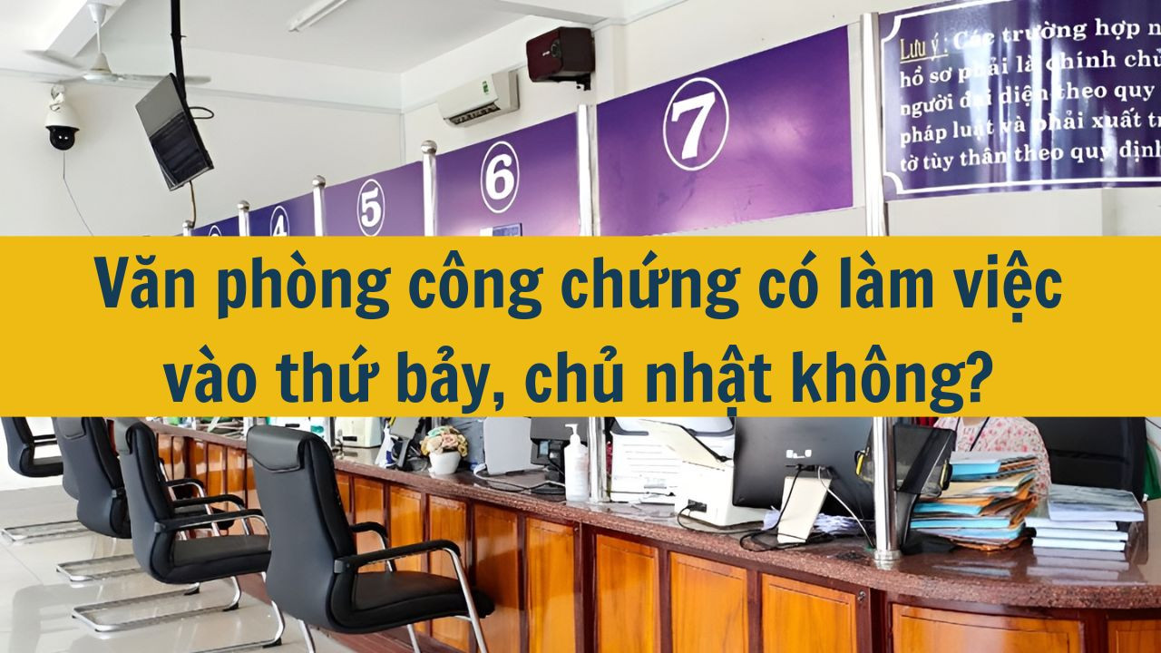 Văn ph&ograve;ng c&ocirc;ng chứng c&oacute; l&agrave;m việc v&agrave;o thứ bảy, chủ nhật kh&ocirc;ng? (ảnh 1)