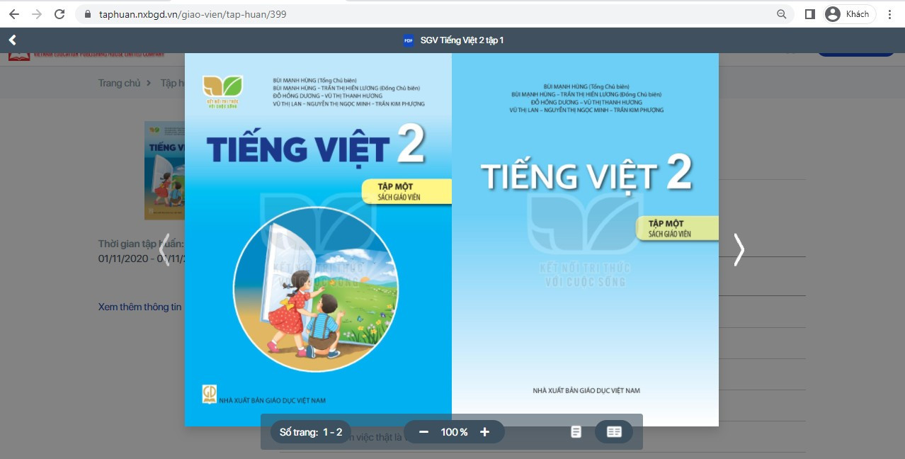 Xem trực tuyến và tải PDF sách Tiếng Việt lớp 2 Kết nối tri thức với cuộc sống (ảnh 1)