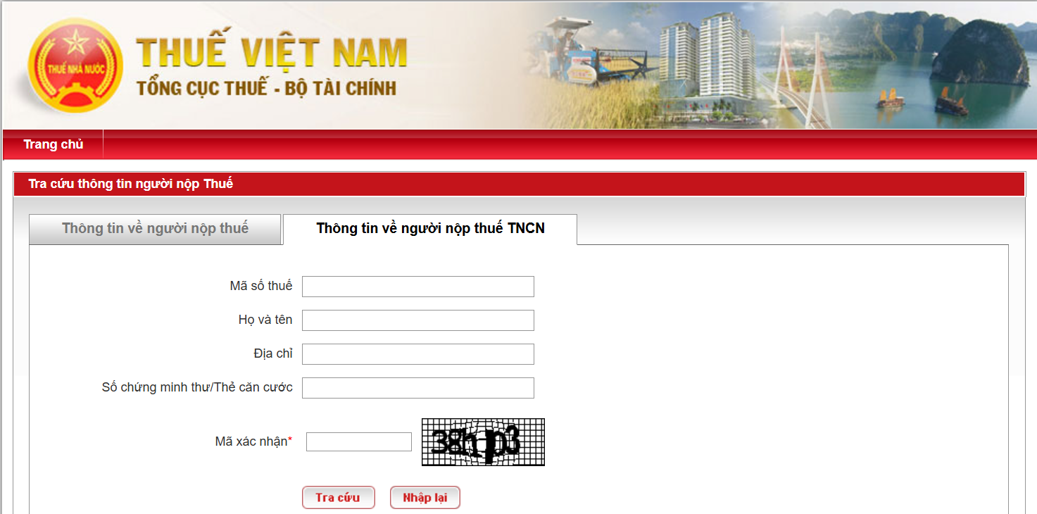 Trang thông tin điện tử của Tổng cục Thuế