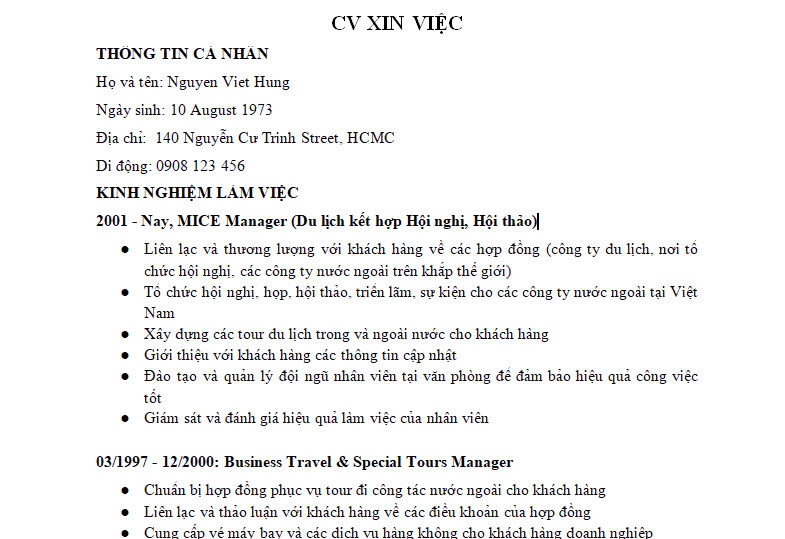 Mẫu CV4