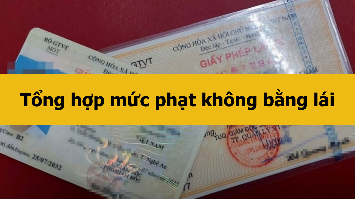 Tổng hợp mức phạt không bằng lái xe mới nhất 2025