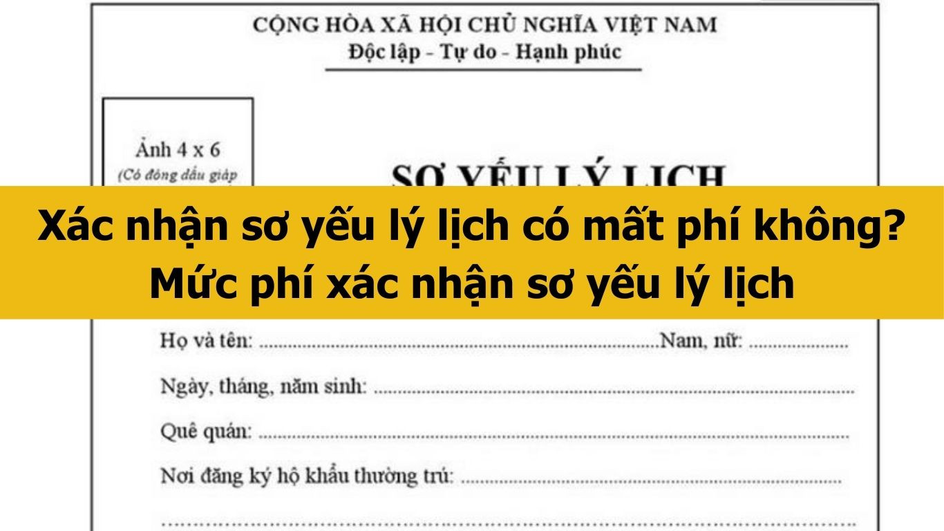 Xác nhận sơ yếu lý lịch có mất phí không? Mức phí xác nhận sơ yếu lý lịch mới nhất