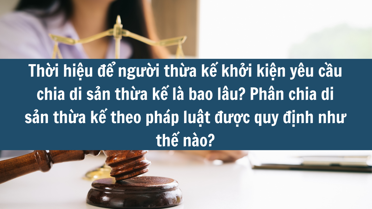 Thời hiệu để người thừa kế khởi kiện yêu cầu chia di sản thừa kế là bao lâu? Phân chia di sản thừa kế theo pháp luật được quy định như thế nào?