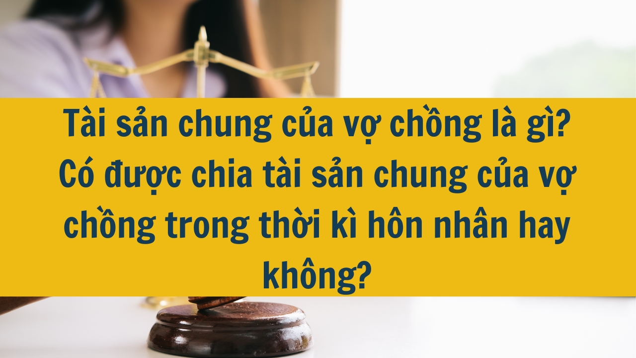 Tài sản chung của vợ chồng là gì? Có được chia tài sản chung của vợ chồng trong thời kì hôn nhân hay không?