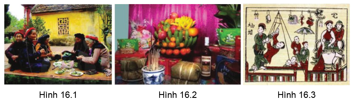 Qua các hình 16.1, 16.2, 16.3, hãy nêu tên một số nét văn hóa của người Việt  (ảnh 1)