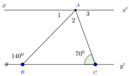 Trắc nghiệm Tiên đề Ơ-clit về đường thẳng song song có đáp án - Toán lớp 7 (ảnh 1)