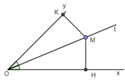 Trắc nghiệm Tính chất tia phân giác của một góc có đáp án - Toán lớp 7 (ảnh 1)