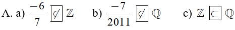 Trắc nghiệm Tập hợp Q các số hữu tỉ có đáp án  - Toán lớp 7 (ảnh 10)