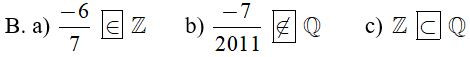 Trắc nghiệm Tập hợp Q các số hữu tỉ có đáp án  - Toán lớp 7 (ảnh 11)