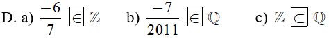 Trắc nghiệm Tập hợp Q các số hữu tỉ có đáp án  - Toán lớp 7 (ảnh 13)