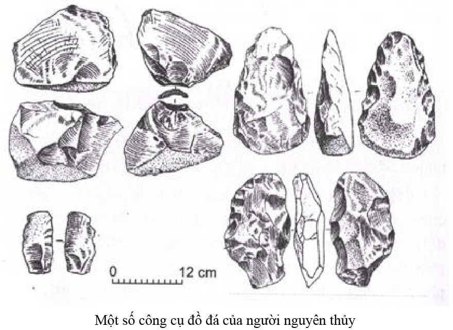 Lấy chủ đề về những chiếc rìu đá đầu tiên của nhân loại (hình 3.5 và hình 3.6) (ảnh 1)