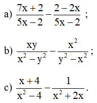 Lý thuyết Phép trừ các phân thức đại số chi tiết – Toán lớp 8 (ảnh 1)
