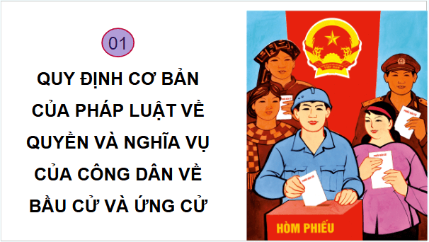 Giáo án điện tử KTPL 11 Bài 14 (Cánh diều): Quyền và nghĩa vụ công dân về bầu cử và ứng cử (ảnh 1)
