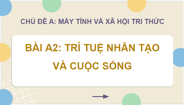Giáo án điện tử Tin học 12 (Chân trời sáng tạo): Bài A2: Trí tuệ nhân tạo và cuộc sống (ảnh 1)