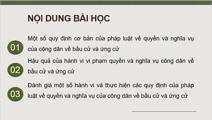 Giáo án điện tử KTPL 11 Bài 14 (Chân trời sáng tạo): Quyền và nghĩa vụ công dân về bầu cử và ứng cử (ảnh 1)