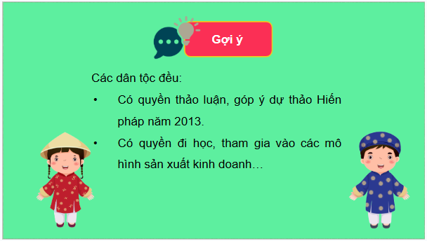 Giáo án điện tử KTPL 11 Bài 12 (Cánh diều): Quyền bình đẳng giữa các dân tộc, tôn giáo (ảnh 1)