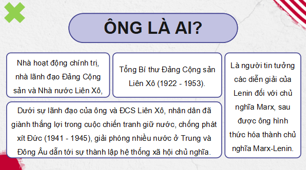 Giáo án điện tử Lịch sử 12 Bài 2 (Kết nối tri thức): Trật tự thế giới trong Chiến tranh lạnh (ảnh 1)