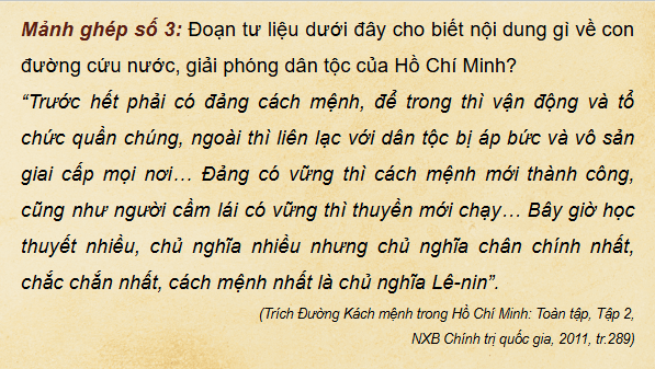 Giáo án điện tử Lịch sử 12 Bài 15 (Chân trời sáng tạo): Hồ Chí Minh - Anh hùng Giải phóng dân tộc (ảnh 1)