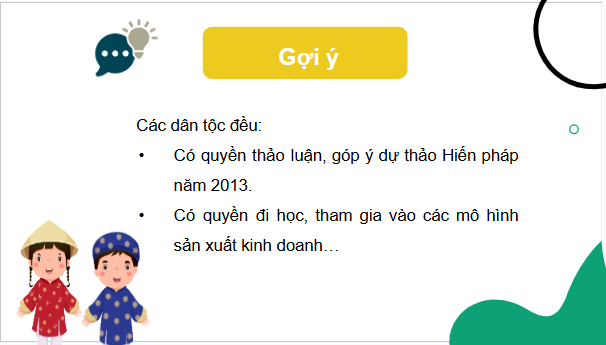 Giáo án điện tử KTPL 11 Bài 12 (Cánh diều): Quyền bình đẳng giữa các dân tộc, tôn giáo (ảnh 1)