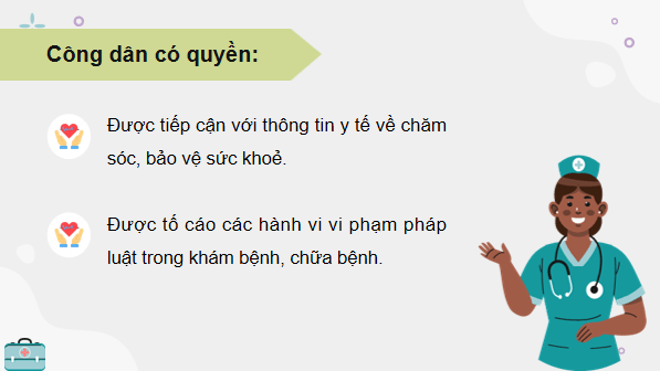 Giáo án điện tử KTPL 12 (Kết nối tri thức): Bài 12: Quyền và nghĩa vụ của công dân trong bảo vệ, chăm sóc sức khoẻ và bảo đảm an sinh xã hội (ảnh 1)