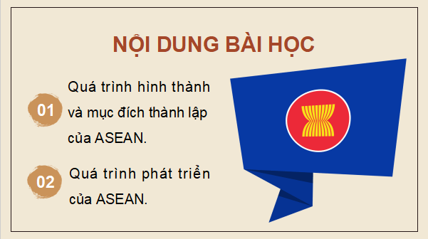 Giáo án điện tử Lịch sử 12 Bài 4 (Cánh diều): Sự ra đời và phát triển của Hiệp hội các quốc gia Đông Nam Á (ASEAN) (ảnh 1)