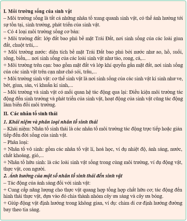 Giáo án điện tử Sinh học 12 (Kết nối tri thức): Bài 23: Môi trường và các nhân tố sinh thái (ảnh 1)