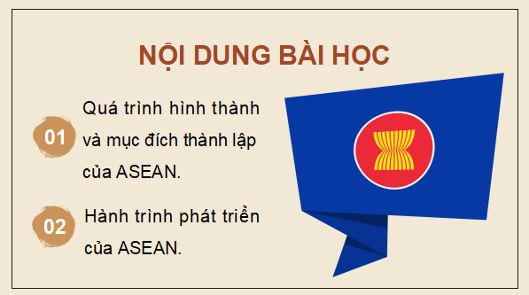Giáo án điện tử Lịch sử 12 Bài 4 (Kết nối tri thức): Sự ra đời và phát triển của Hiệp hội các quốc gia Đông Nam Á (ASEAN) (ảnh 1)