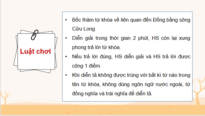 Giáo án điện tử Địa lí 12 Bài 35 (Chân trời sáng tạo): Thực hành: Tìm hiểu về biến đổi khí hậu ở Đồng bằng sông Cửu Long (ảnh 1)