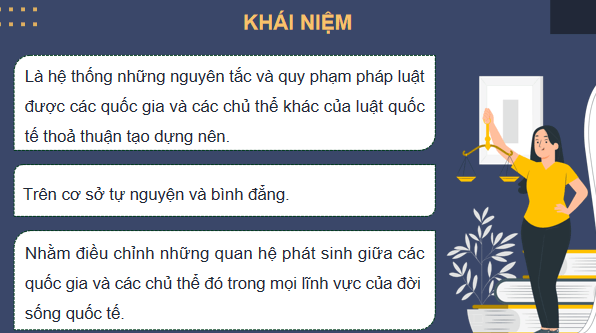 Giáo án điện tử KTPL 12 (Chân trời sáng tạo): Bài 14: Một số vấn đề chung về pháp luật quốc tế (ảnh 1)