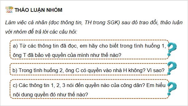 Gi&aacute;o &aacute;n điện tử KTPL 11 B&agrave;i 18 (C&aacute;nh diều): Quyền bất khả x&acirc;m phạm về chỗ ở (ảnh 1)