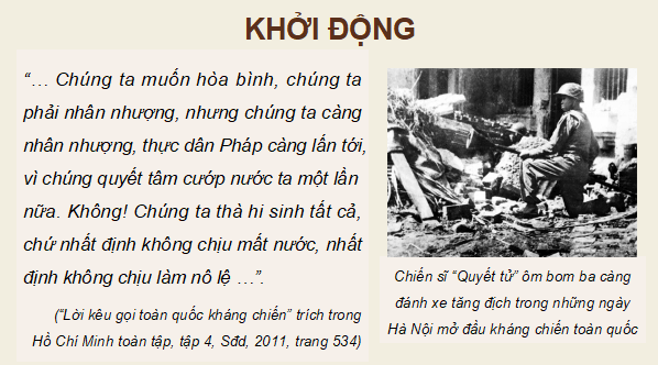 Giáo án điện tử Lịch sử 12 Bài 7 (Cánh diều): Cuộc kháng chiến chống thực dân Pháp (1945 - 1954) (ảnh 1)