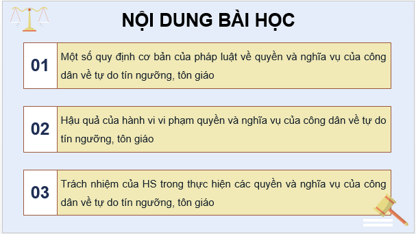 Giáo án điện tử KTPL 11 Bài 21 (Cánh diều): Quyền và nghĩa vụ công dân về tự do tín ngưỡng và tôn giáo (ảnh 1)