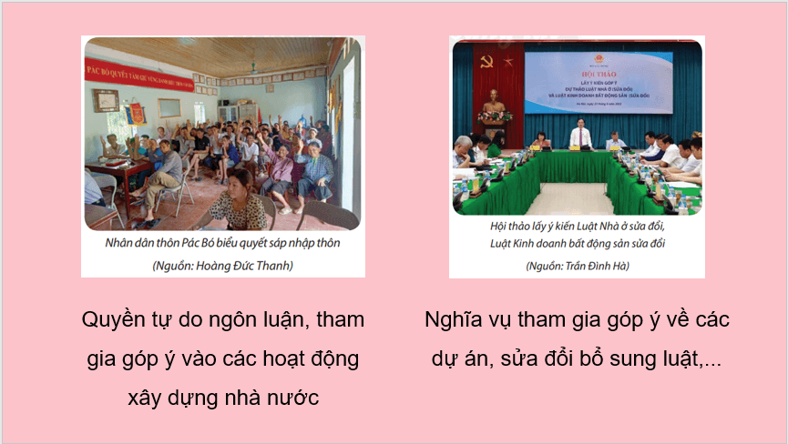 Giáo án điện tử KTPL 11 Bài 13 (Chân trời sáng tạo): Quyền và nghĩa vụ công dân trong tham gia quản lí nhà nước và xã hội (ảnh 1)