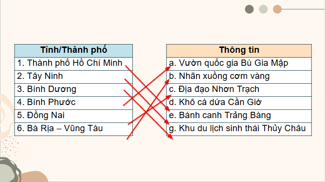 Giáo án điện tử Địa lí 12 Bài 33 (Chân trời sáng tạo): Thực hành: Tìm hiểu mối quan hệ giữa phát triển kinh tế - xã hội với bảo vệ môi trường ở Đông Nam Bộ (ảnh 1)