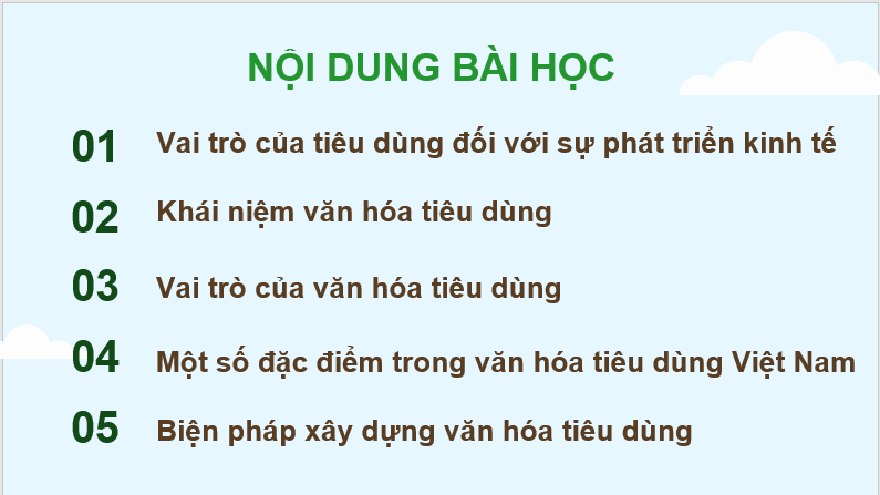 Giáo án điện tử KTPL 11 Bài 9 (Chân trời sáng tạo): Văn hoá tiêu dùng (ảnh 1)