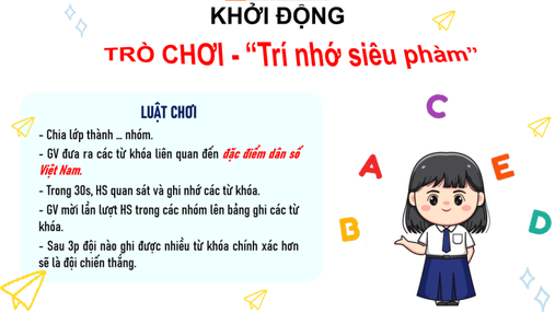 Giáo án điện tử Địa lí 12 Bài 7 (Chân trời sáng tạo): Dân số (ảnh 1)