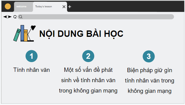 Giáo án điện tử Tin học 12 (Chân trời sáng tạo): Bài D2: Gìn giữ tính nhân văn trong không gian mạng (ảnh 1)