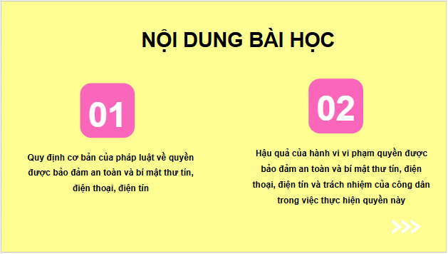Giáo án điện tử KTPL 11 Bài 19 (Chân trời sáng tạo): Quyền được bảo đảm an toàn và bí mật thư tín, điện thoại, điện tín (ảnh 1)