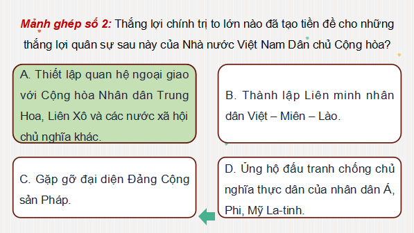 Giáo án điện tử Lịch sử 12 Bài 13 (Kết nối tri thức): Hoạt động đối ngoại của Việt Nam trong kháng chiến chống Pháp (1945 - 1954) và kháng chiến chống Mỹ (1954 - 1975) (ảnh 1)
